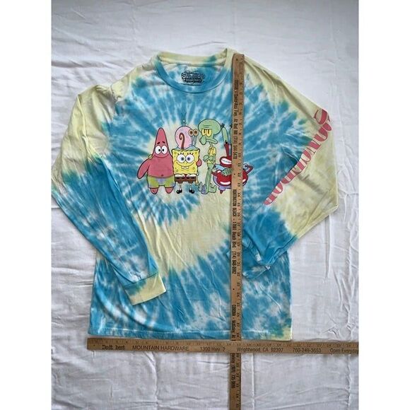 T Shirt - Nickelodeon SpongeBob SquarePants Long Sleeve Tie Dye Size M - Picture 1 of 2